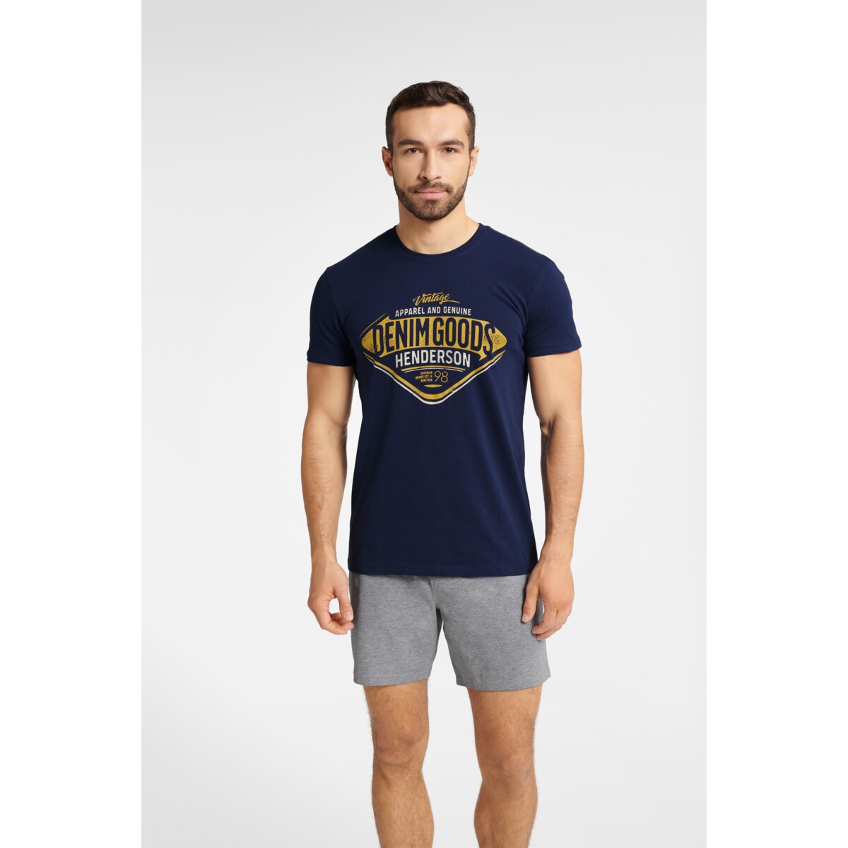 Piżama Fact 40673-59X Granatowy Melanż Granatowy Melanż, M