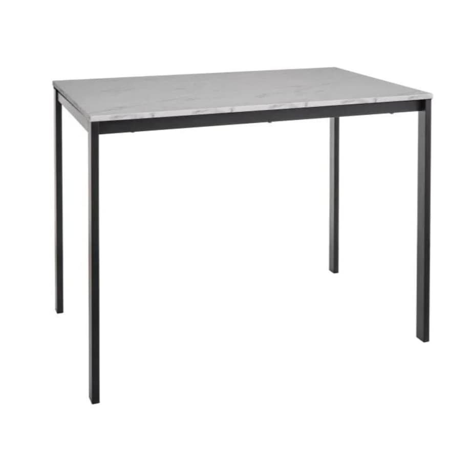 Stół MARIO 100x60 biały marmur/czarny