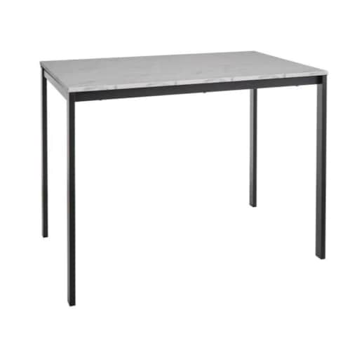 Stół MARIO 100x60 biały marmur/czarny