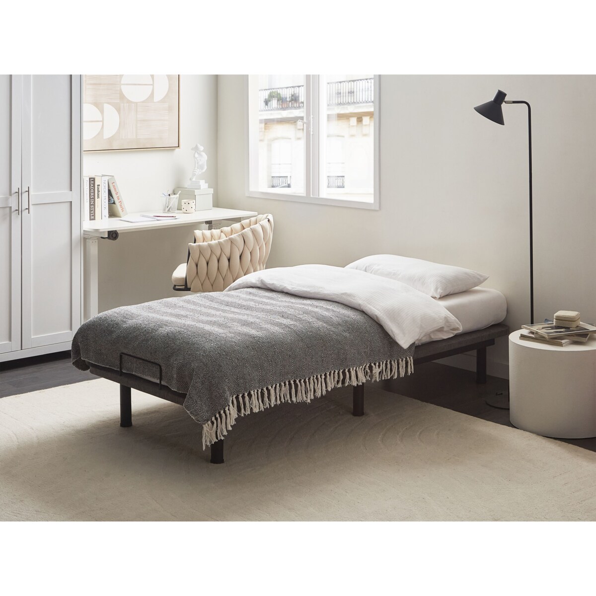 Elektryczny stelaż do łóżka BRUNOY 80 x 200 cm Szary