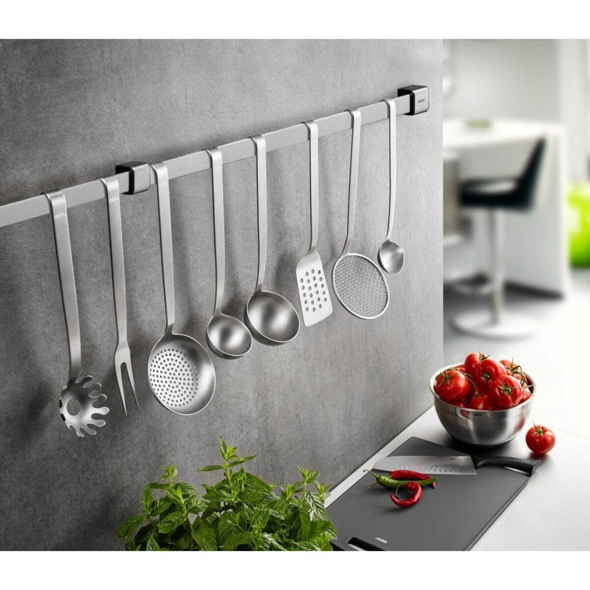 Reling ze stali nierdzewnej na przybory kuchenne