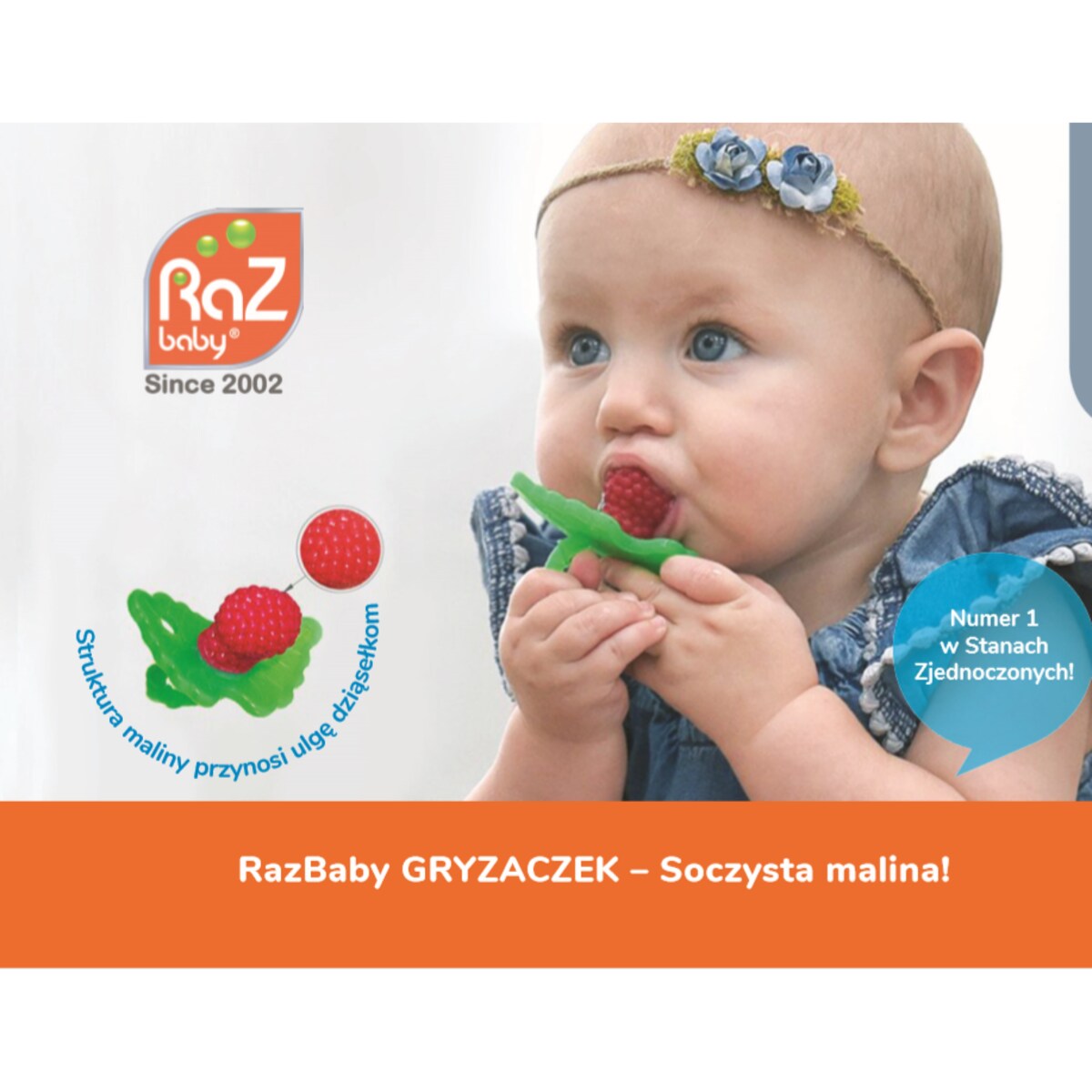 Gryzak dla niemowlaka, Różowa Malina, RaZbaby