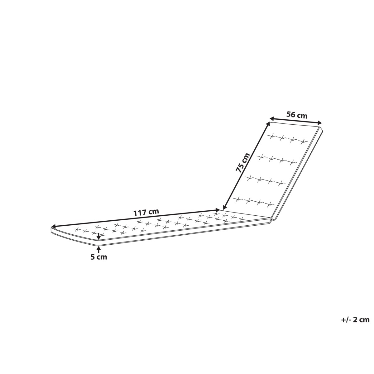 Poduszka na leżak ogrodowy CESANA PREMIUM Jasnoszary