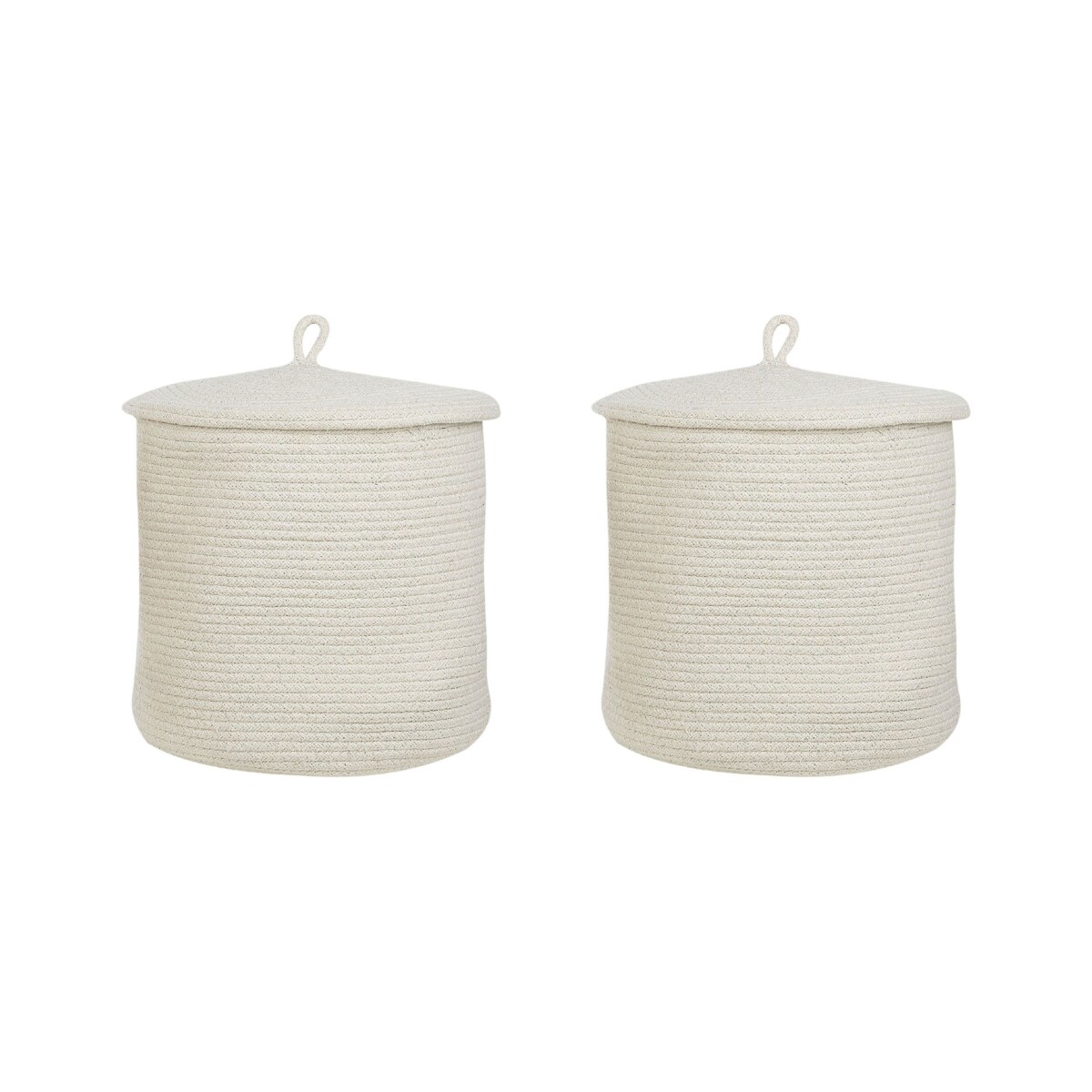 Zestaw 2 koszy bawełnianych złamana biel SILOPI