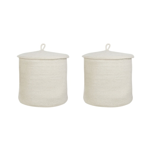 Zestaw 2 koszy bawełnianych złamana biel SILOPI