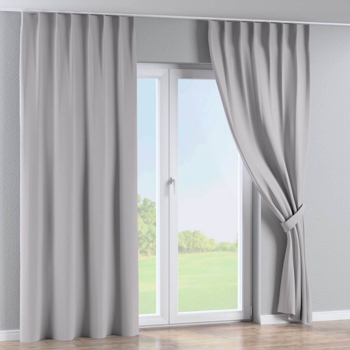 Zasłona na haczykach flex pojedynczych 130x260 ciepły szary