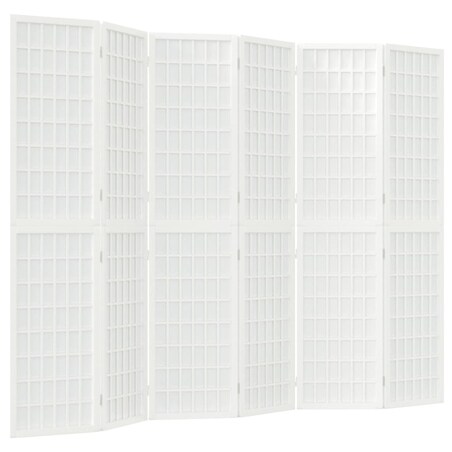 vidaXL Składany parawan 6-panelowy, styl japoński, 240x170 cm, biały