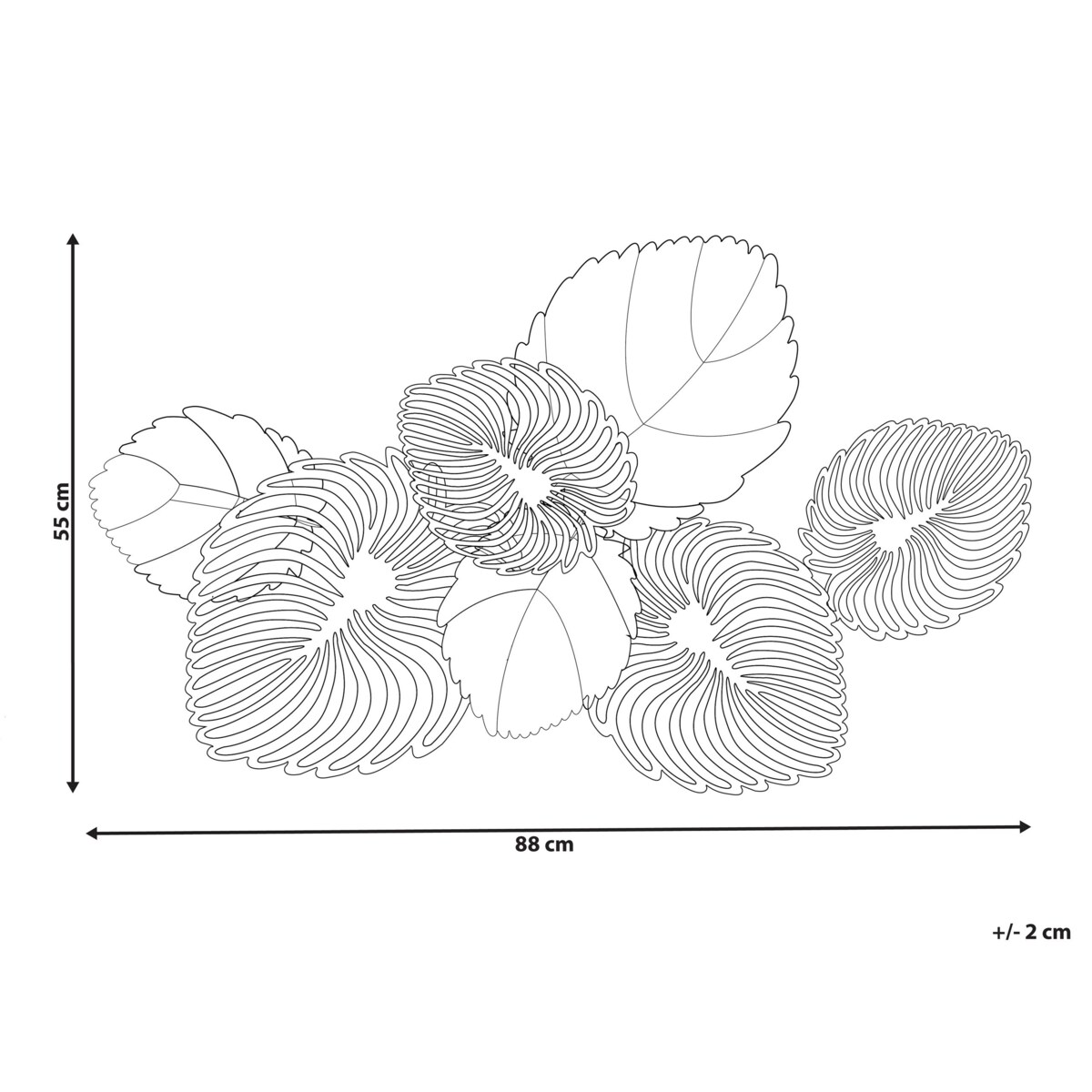 Dekoracja ścienna liście złoto-niebieska MAGNESIUM