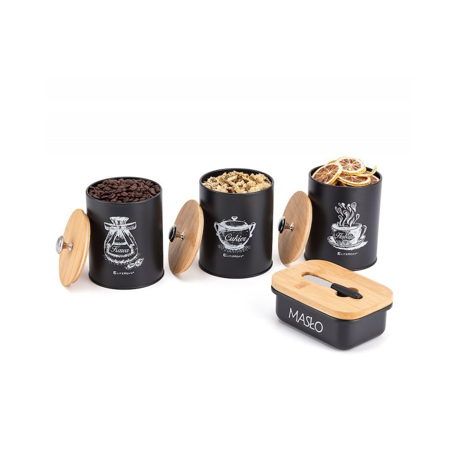 Elitehoff zestaw 3 pojemników kuchennych i maselniczka 49315