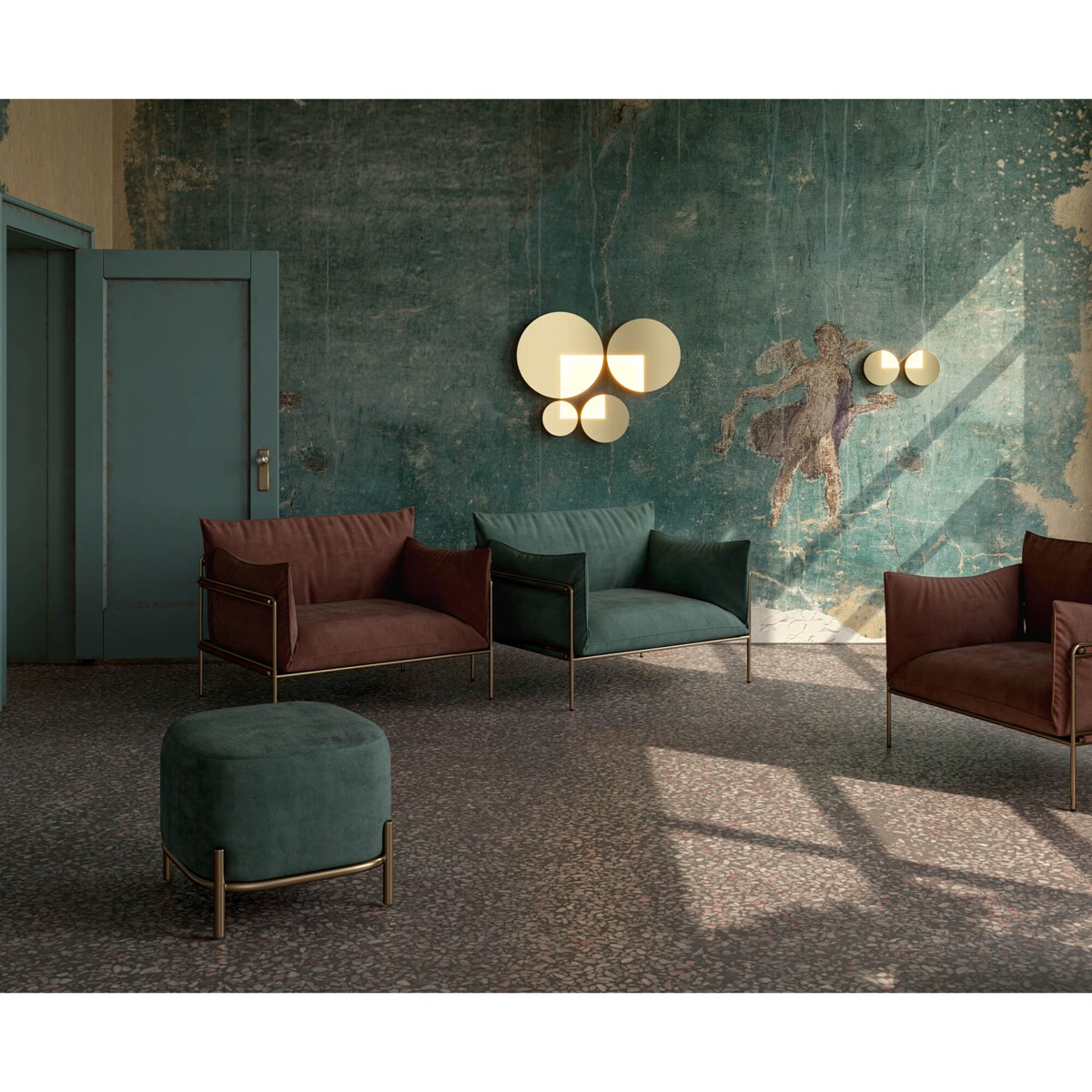 Lampa ścienna Jupiter MOD320WL-L5BS3K LED 6W okrąg mosiądz