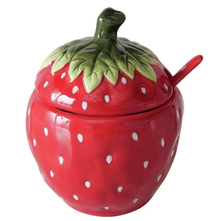 Słoik na dżem dekoracyjny truskawka STRAWBERRY, 380 ml
