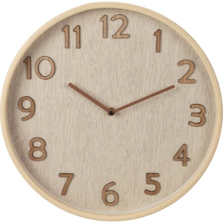 Zegar ścienny o wyglądzie drewna, 38 x 5 cm
