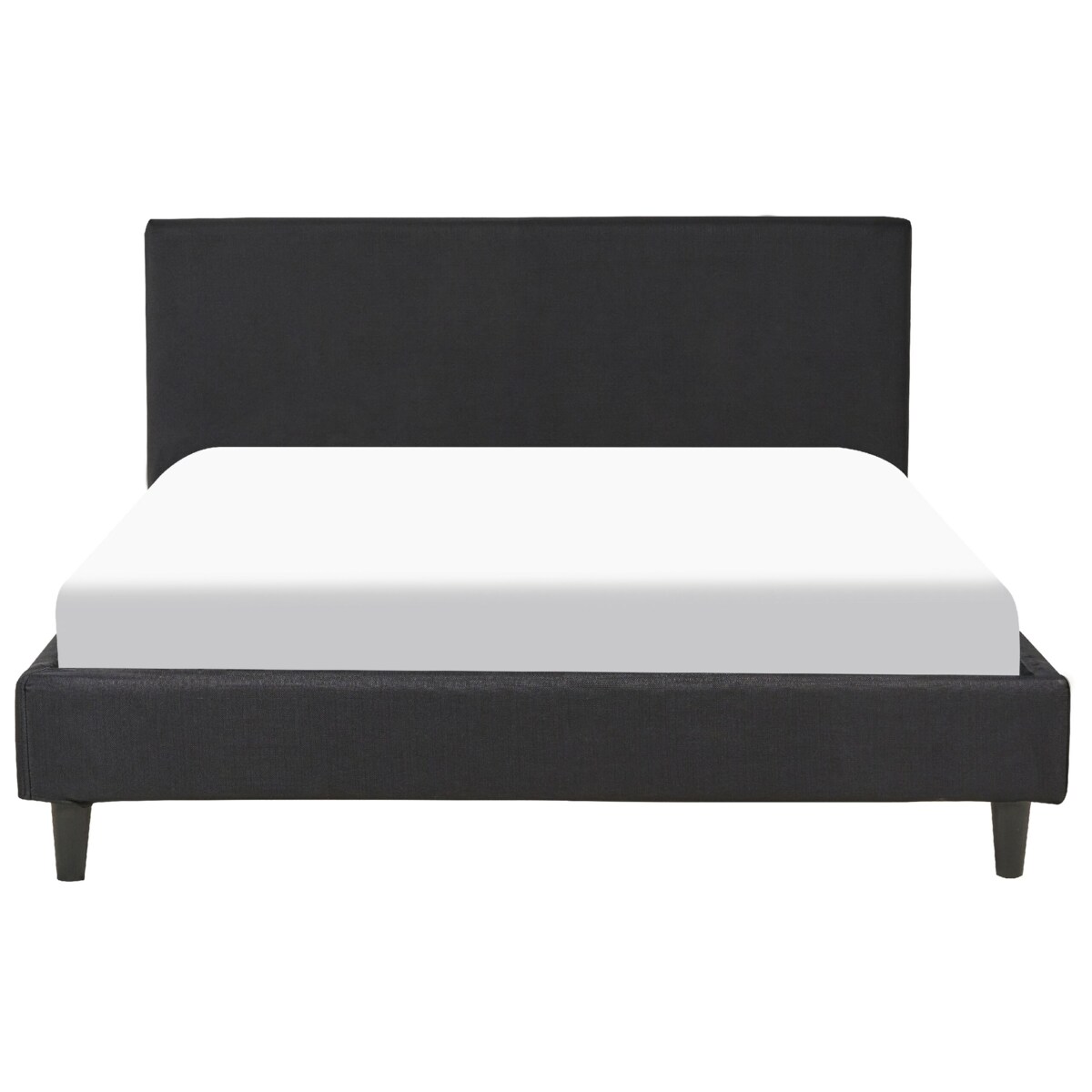 Łóżko tapicerowane 140 x 200 cm czarne FITOU
