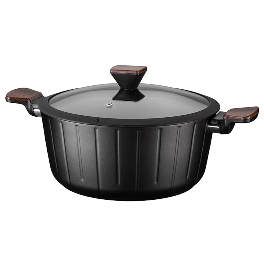 GARNEK TRADYCYJNY 6,5 L 28cm DUŻY czarny do gotowania zupy obiad kuchenny