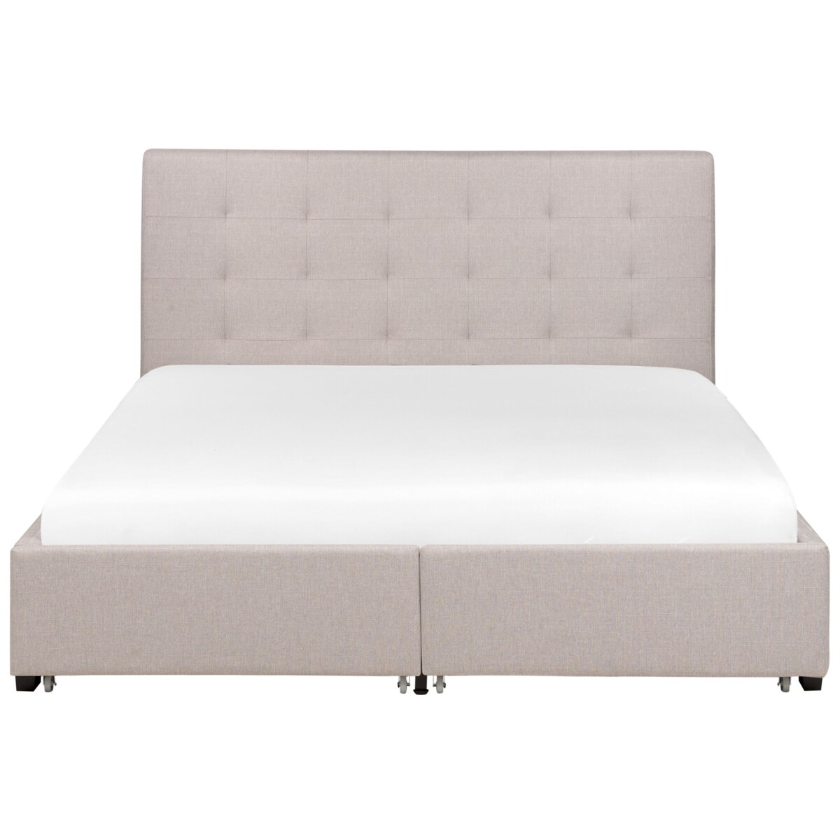 Łóżko z szufladami tapicerowane 160 x 200 cm jasnoszare LA ROCHELLE