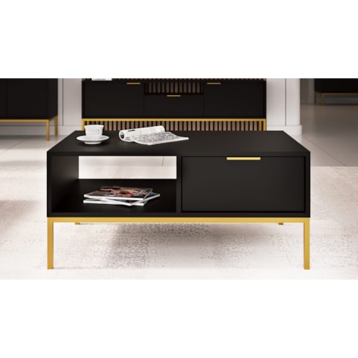 Stolik kawowy Austin 80 czarny & złoty