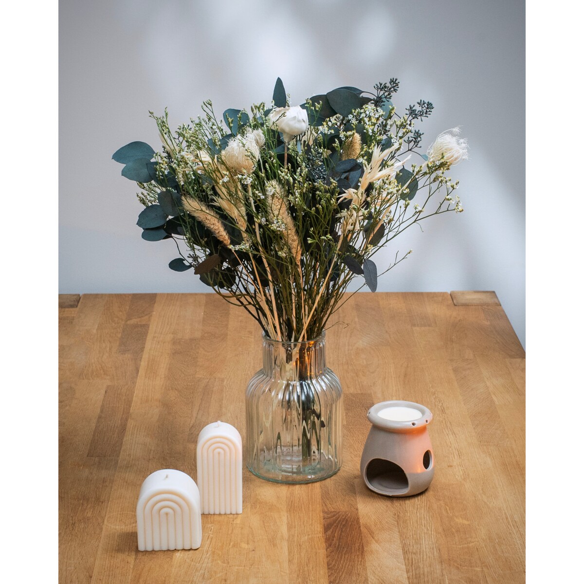 Bukiet suszonych kwiatów Grazia - eukaliptus, shola, koper włoski