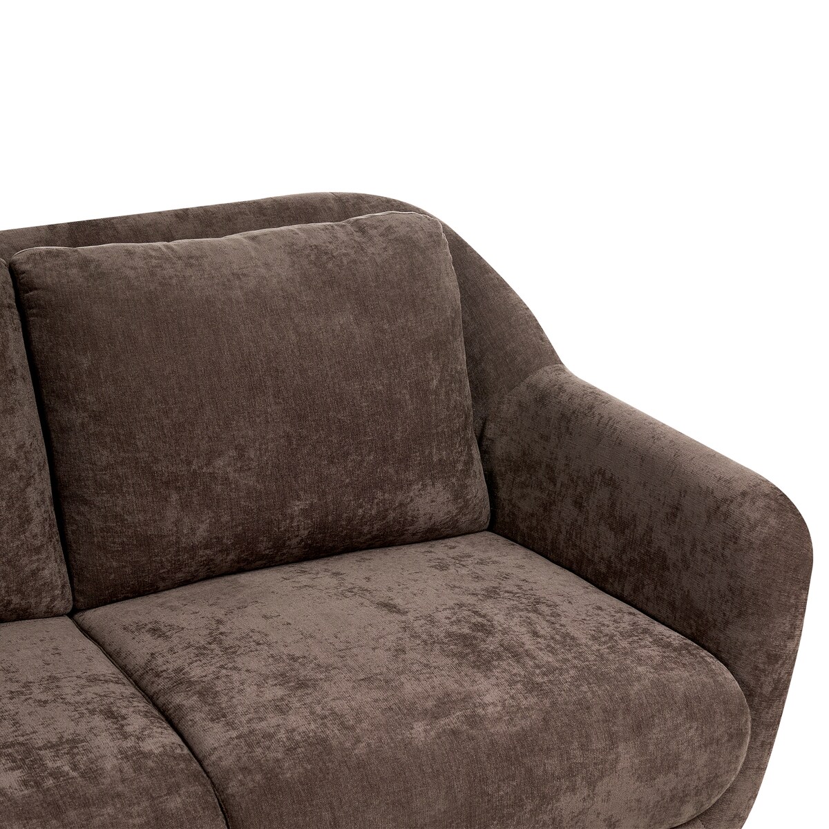 Sofa dla 2 osób EIBY Szenil Ciemnobrązowy