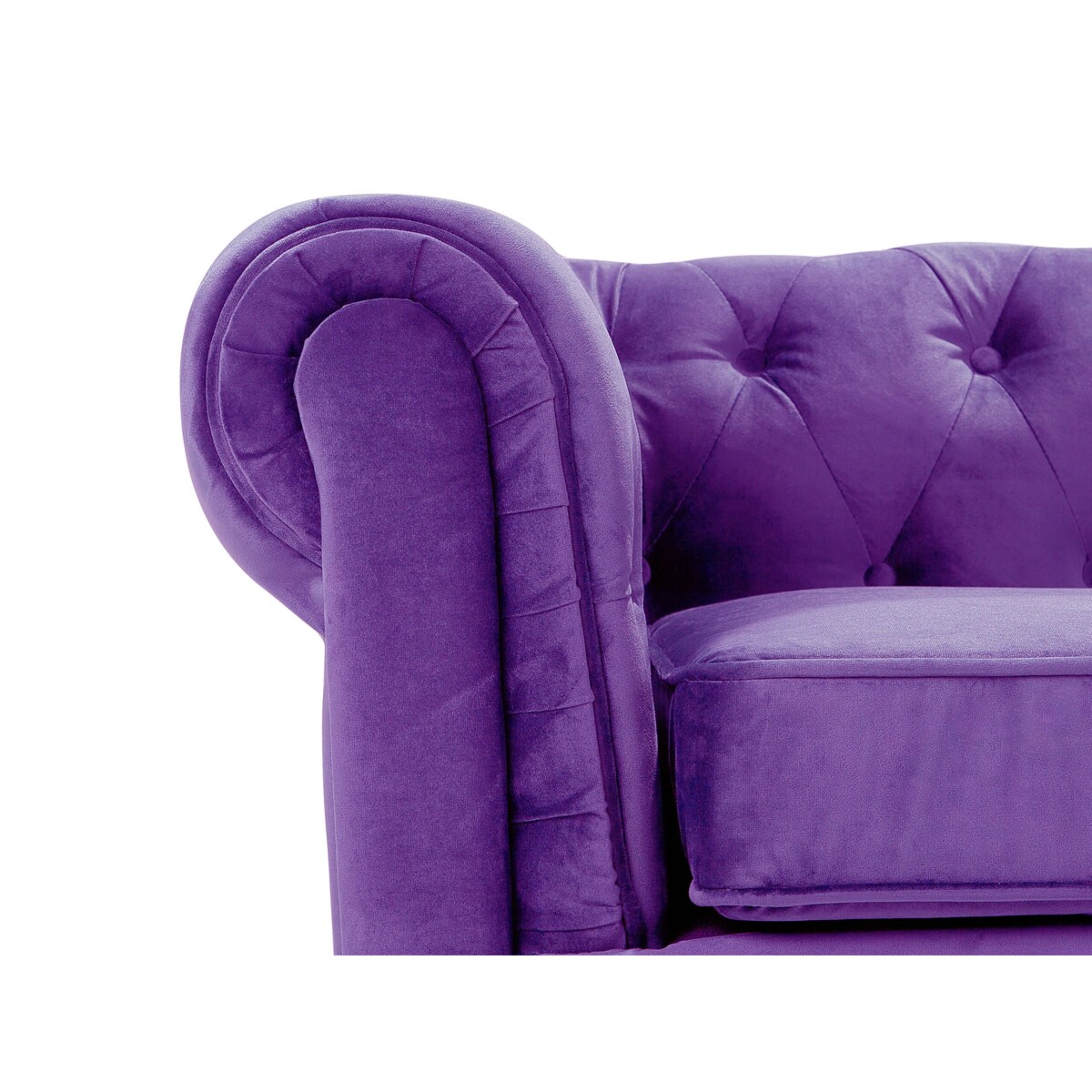 Fotel welurowy fioletowy CHESTERFIELD