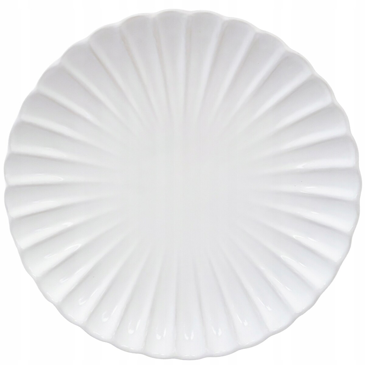 TALERZ DESEROWY BIAŁY 21CM CERAMICZNY OKRĄGŁY SERWIS NA SZTUKI DO CIAST