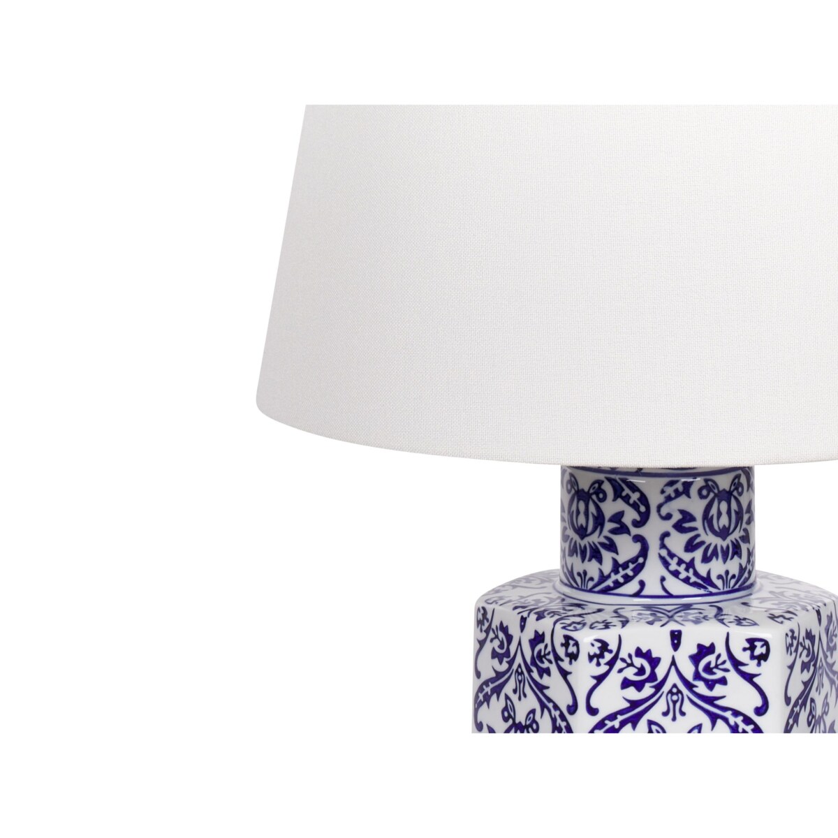 Lampa stołowa porcelanowa biało-niebieska MARCELIN