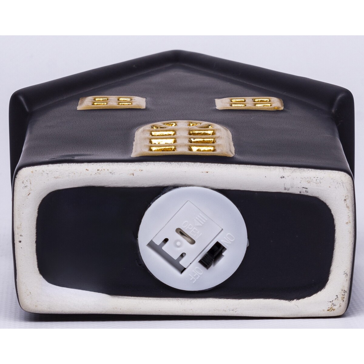 Dolomitowy czarny domek LED 19x12x6,5 cm JOUDA