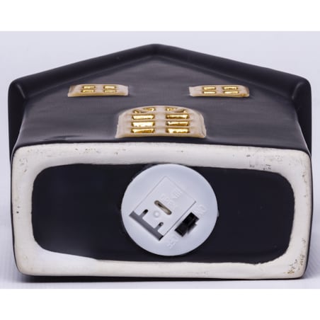 Dolomitowy czarny domek LED 19x12x6,5 cm JOUDA