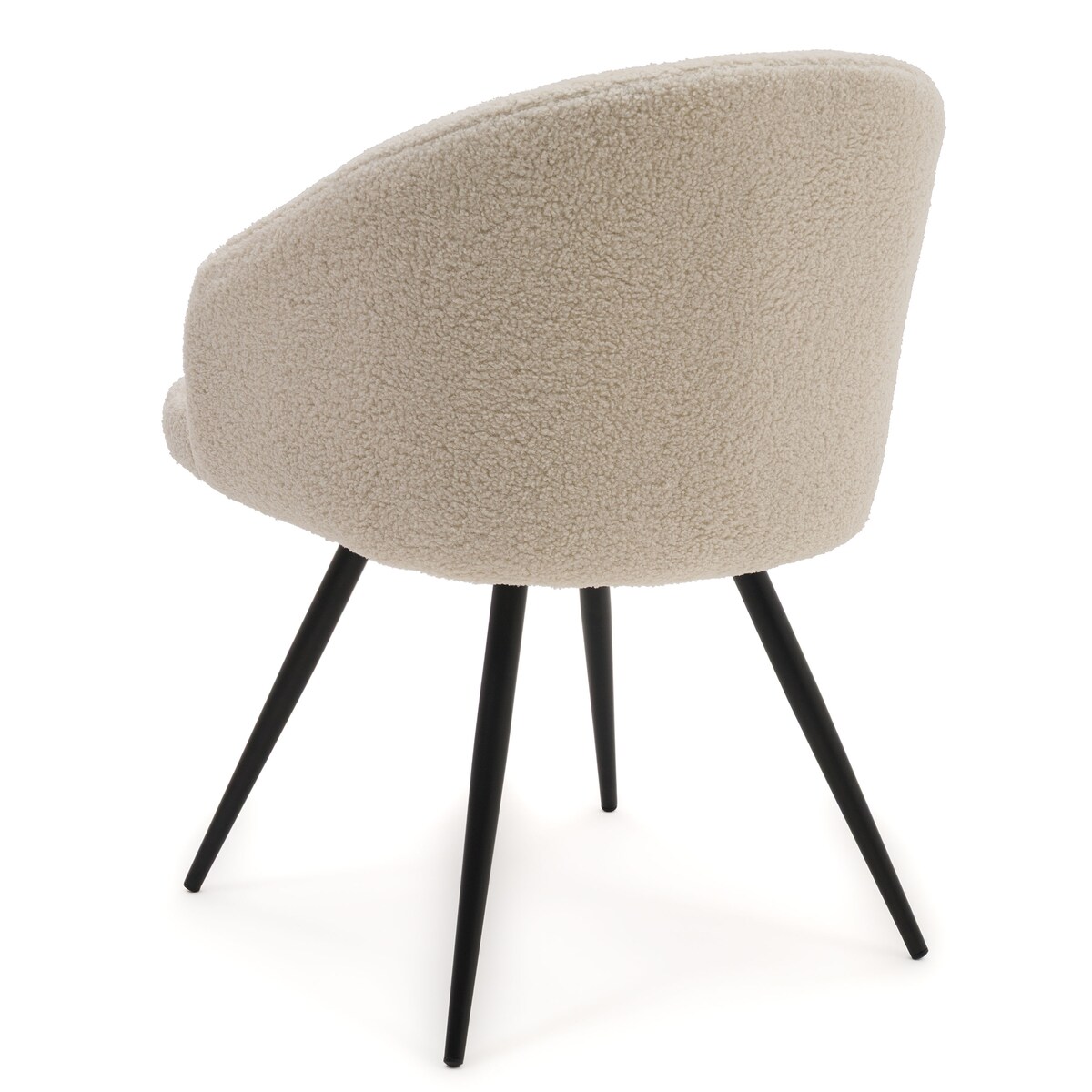 Krzesło tapicerowane obrotowe boucle teddy do salonu MODENA jasnobeżowe