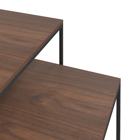 vidaXL Zestaw stolików kawowych 2 szt. materiał drewnopochodny i metal