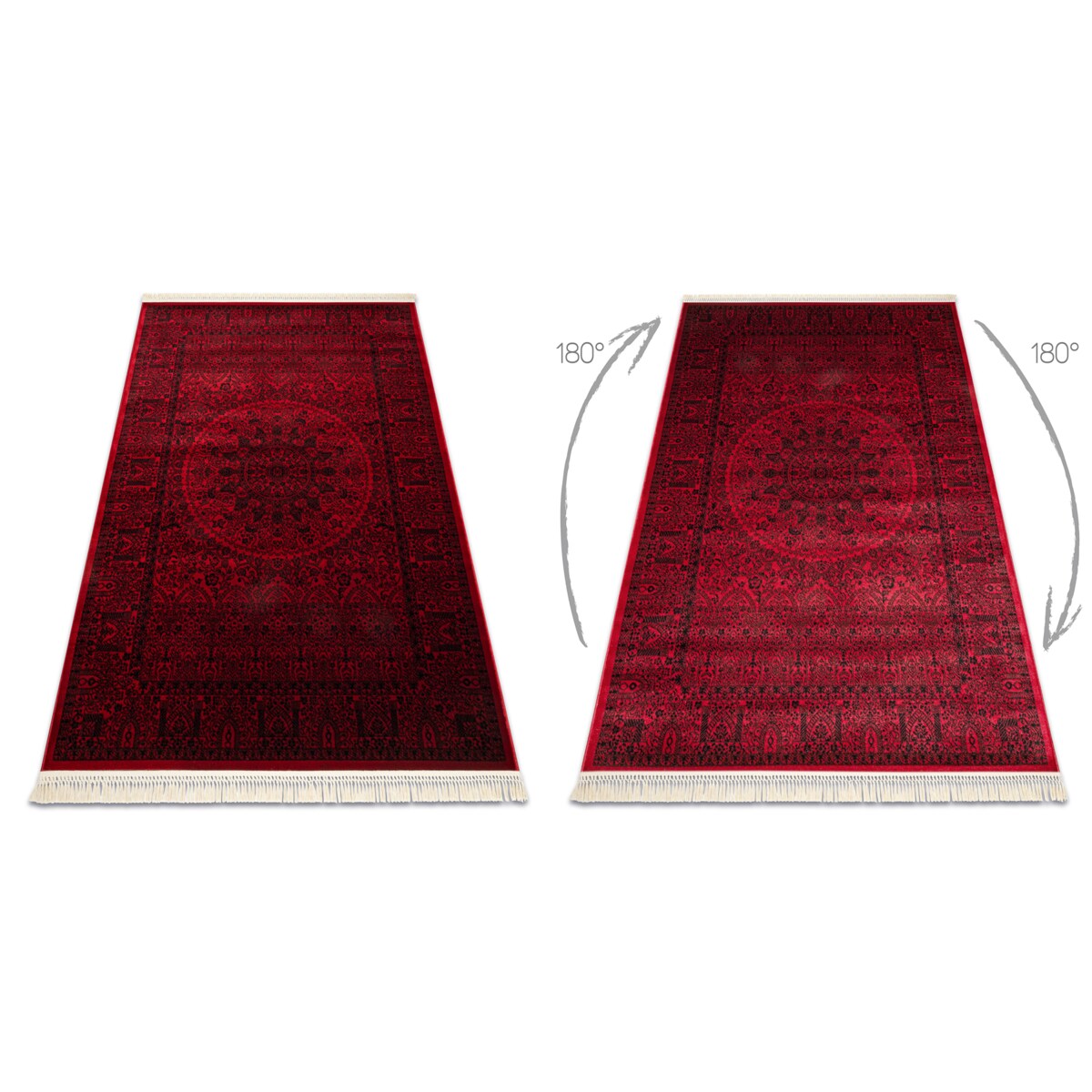 Dywan ORIENT 6039 bordo / czarny Ramka, 180x270 cm