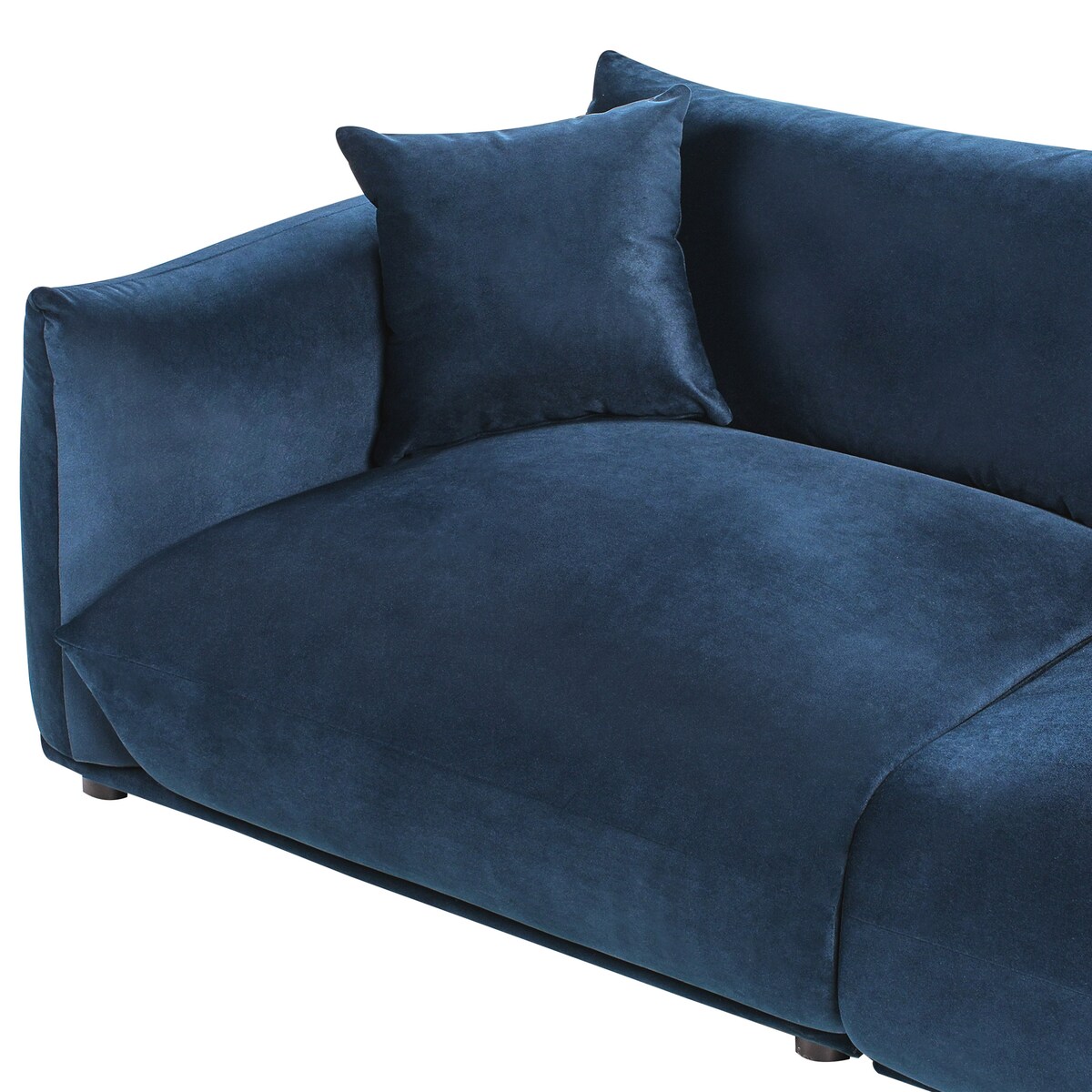 Sofa dla 3 osób LUVOS Welur Ciemnoniebieski
