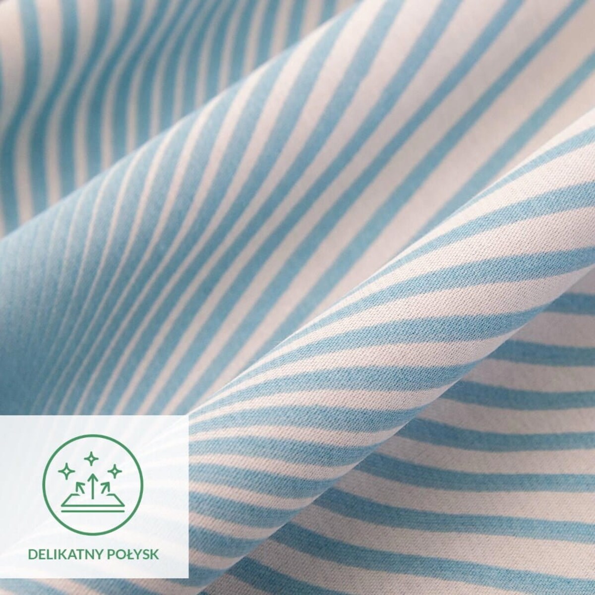 Pościel satyna bawełniana 200x220 Exclusive Enno biała w niebieskie koła