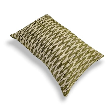 Beżowo‑zielona poduszka dekoracyjna 60x40 Alto – chevron stylizowany