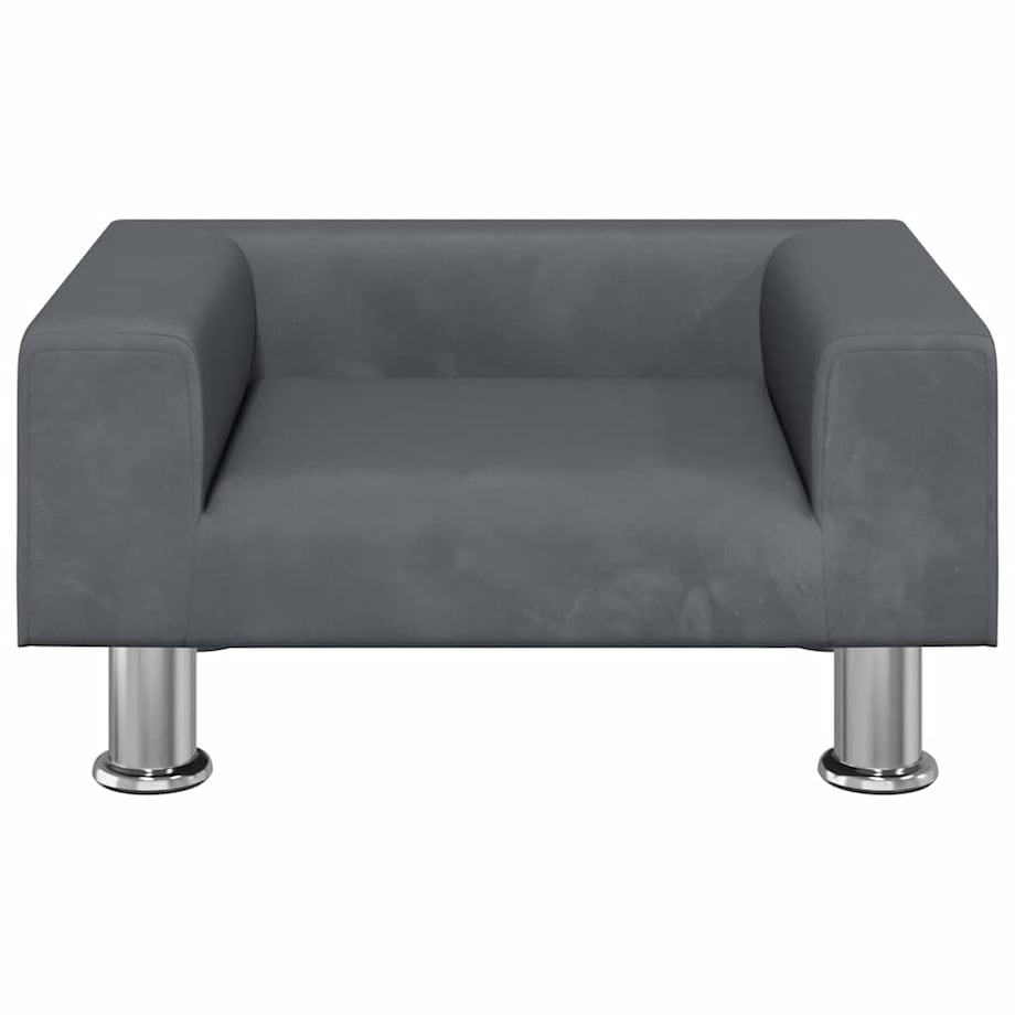 vidaXL Sofa dla dzieci, ciemnoszara, 50x40x26,5 cm, aksamitna