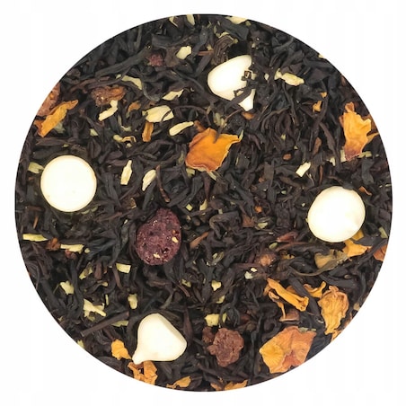 Herbata czarna MALINKA NA TORCIE o smaku słodkiej maliny z bezą PREMIUM - herbata liściasta sypana mieszanka napar susz - gotowa na prezent upominek