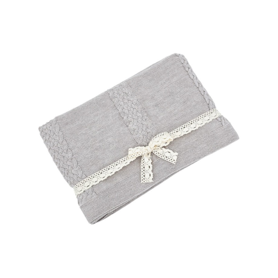 Koc dzianinowy z wełny MERINO 200x220 cm – FLORENCE200 SAND