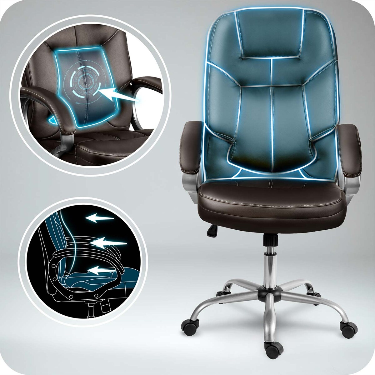 Fotel biurowy Sofotel 355 ciemny brąz - dark brown