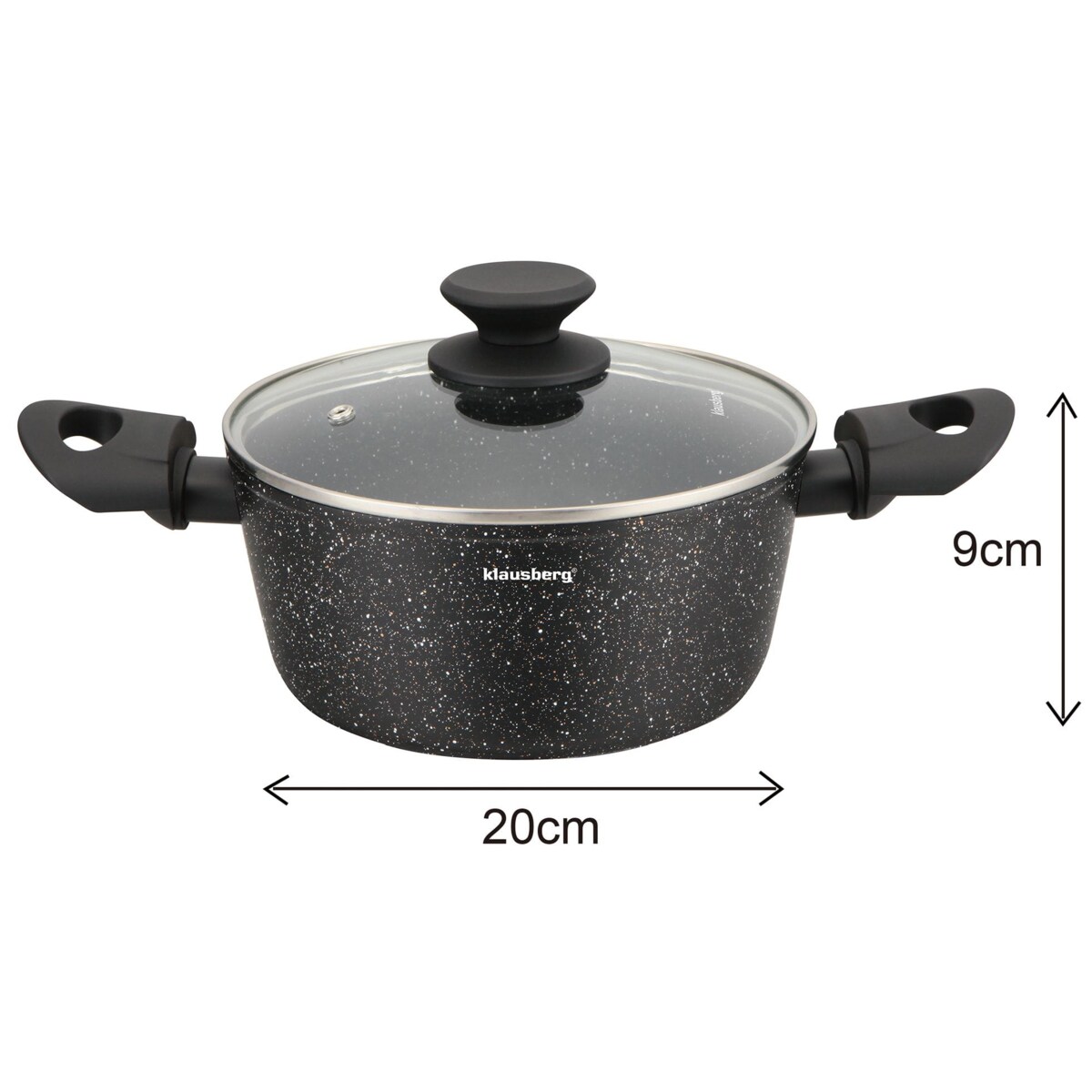 Komplet garnków z marmurkową powłoką nieprzywierającą 12-ele KLAUSBERG