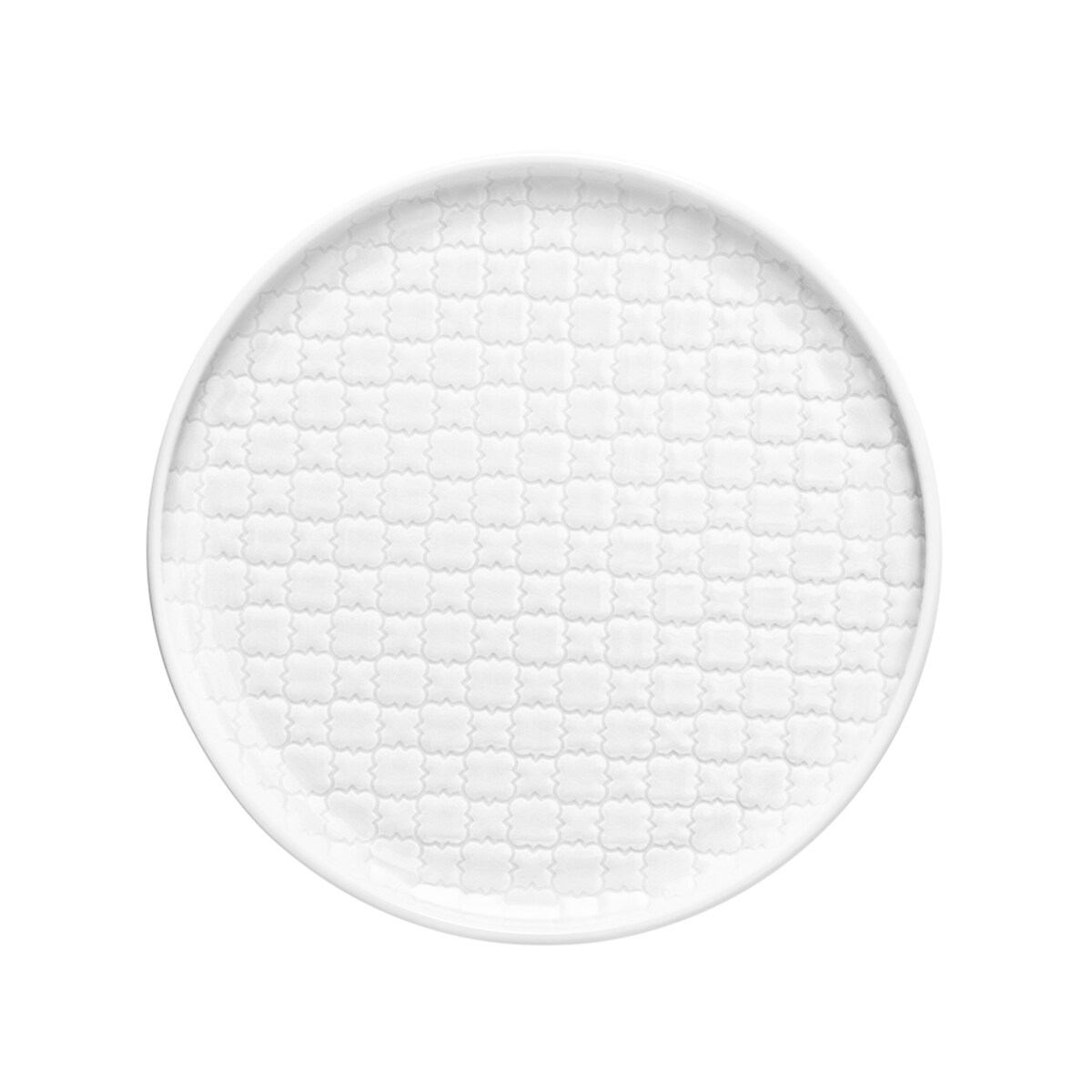 Talerz płytki okrągły 20 cm Marrakesz biały LB16 (000T)