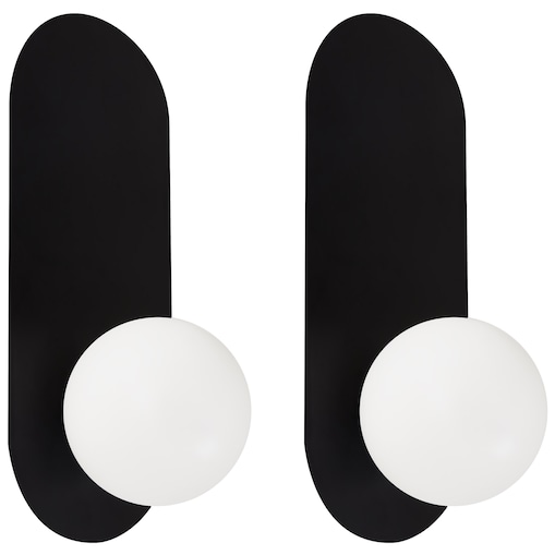 Zestaw 2 lamp ściennych LEISI Czarny