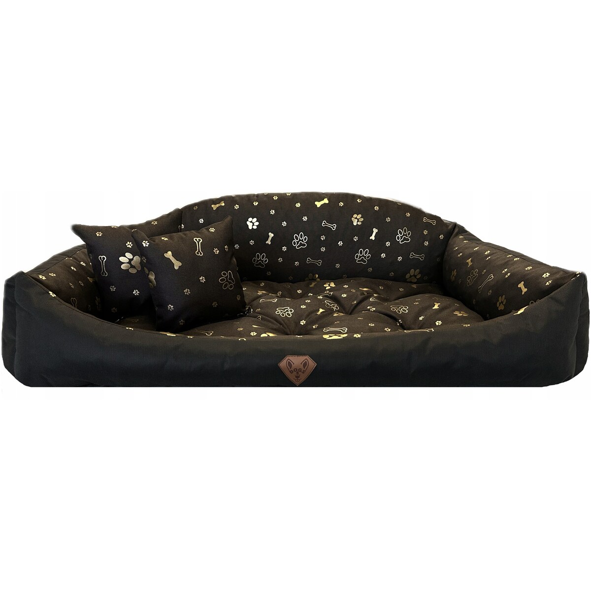 Legowisko Dla Psa Kanapa Posłanie Muszla 130X105 Cm Wodoodporne Poduszki Pikowane Kość Złota