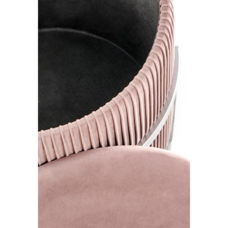 PUFA ZE SCHOWKIEM Darbi różowa OKRĄGŁA srebrna podstawa