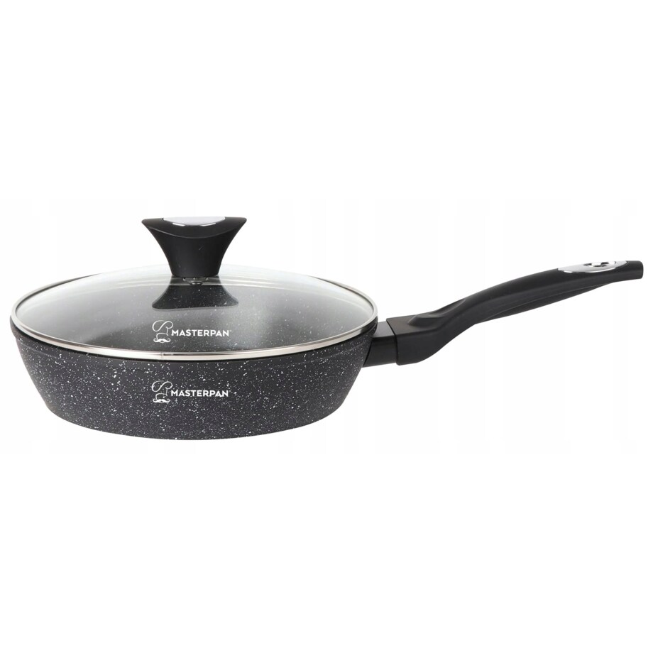 Patelnia Do Smażenia Granitowa 18 Cm Z Pokrywką Nieprzywierająca Na Indukcję Gaz