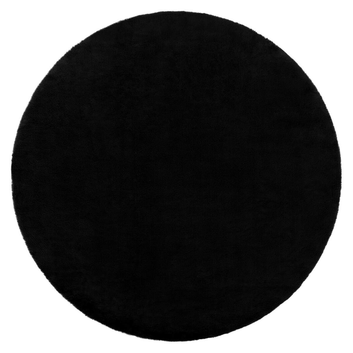 Dywan BUNNY koło czarny IMITACJA FUTRA koło 160 cm