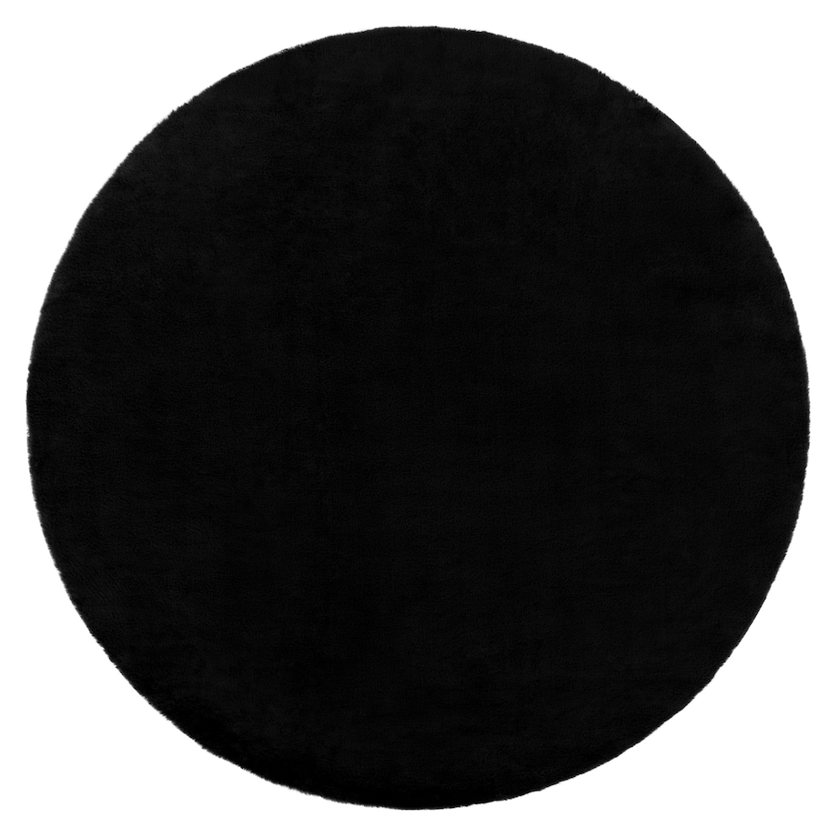 Dywan BUNNY koło czarny IMITACJA FUTRA koło 160 cm