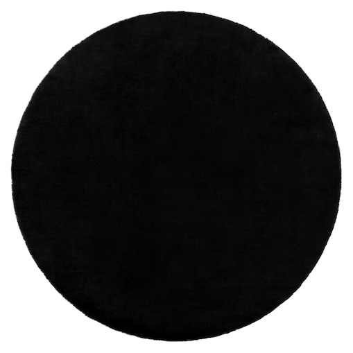 Dywan BUNNY koło czarny IMITACJA FUTRA koło 160 cm