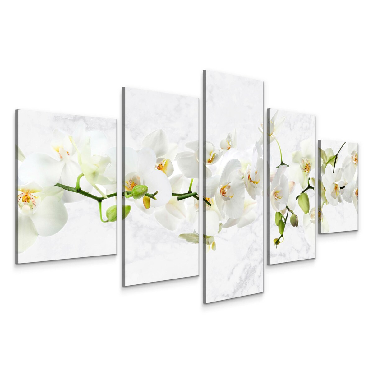 Obraz na płótnie Biała orchidea na marmurze 150x80cm