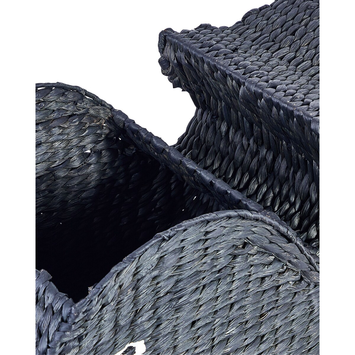 Kosz pleciony wieloryb z hiacyntu wodnego czarny ORANIA