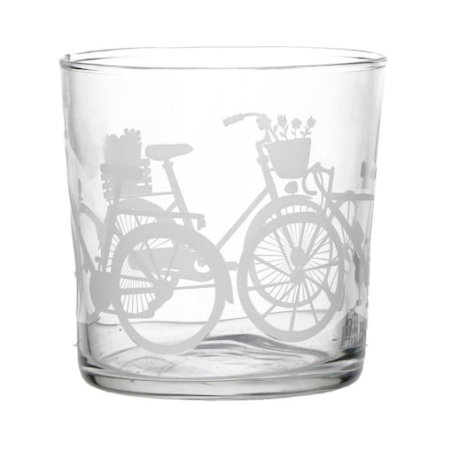 Zestaw 6 szklanek z grubym dnem Babila rower - Przezroczysty, 350 ml