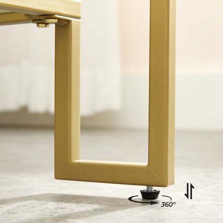 Stolik 55X100X45 Cm Złoty, Przezroczysty